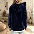 thumbnail image 5 of Miqool Womens Velour Pullover Hoodies Fall Winter Casual Loose Fit Drawstring Long Sleeve Sweatshirt Tops, 5 of 6