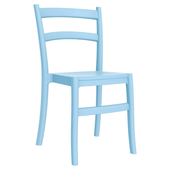 33.5" Blue Solid Patio Dining Armless Chair