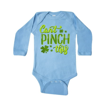 

Inktastic St. Patrick s Day Can t Pinch This Hand Lettering Gift Baby Boy or Baby Girl Long Sleeve Bodysuit