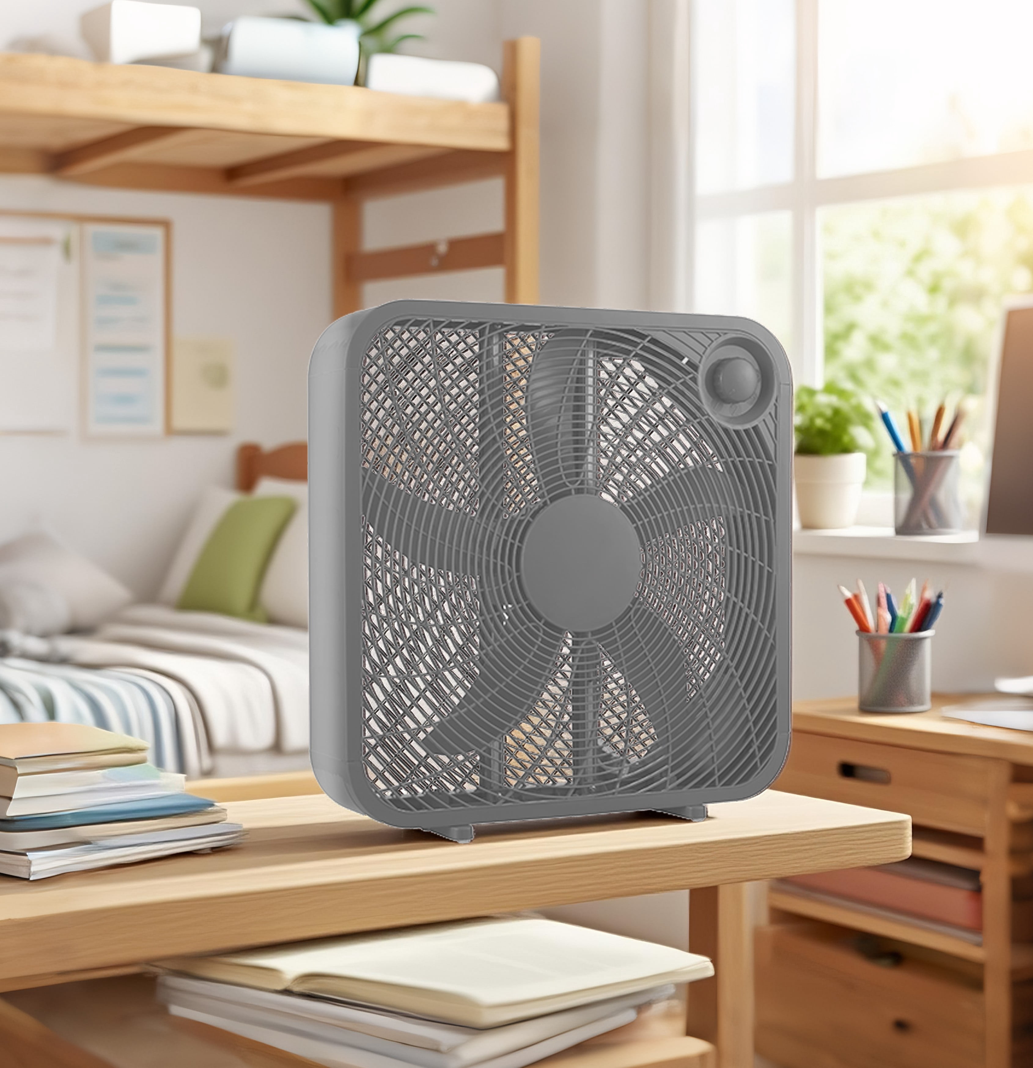 Mainstays 20-Inch Silver 3-Speed Portable Box Fan, FB50-16HS