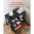 thumbnail image 4 of VEVOR Metal File Cabinet, Mobile Filing Cabinet with 3 Fabric Drawers and 2 Open Shelves, Wooden Vertical Filing Storage Cabinets with Wheels for Letter, A4, Legal Size File, Easy Assembly, Black, 4 of 9