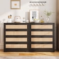 thumbnail image 3 of Studyset 4 Drawer Dresser for Bedroom, Rattan Chest of Dressers, Modern Wood Tall Dresser with Power Outlets, Drawer Organizer Unit with Metal Handle for Living Room Closet Hallway Entryway, 3 of 7