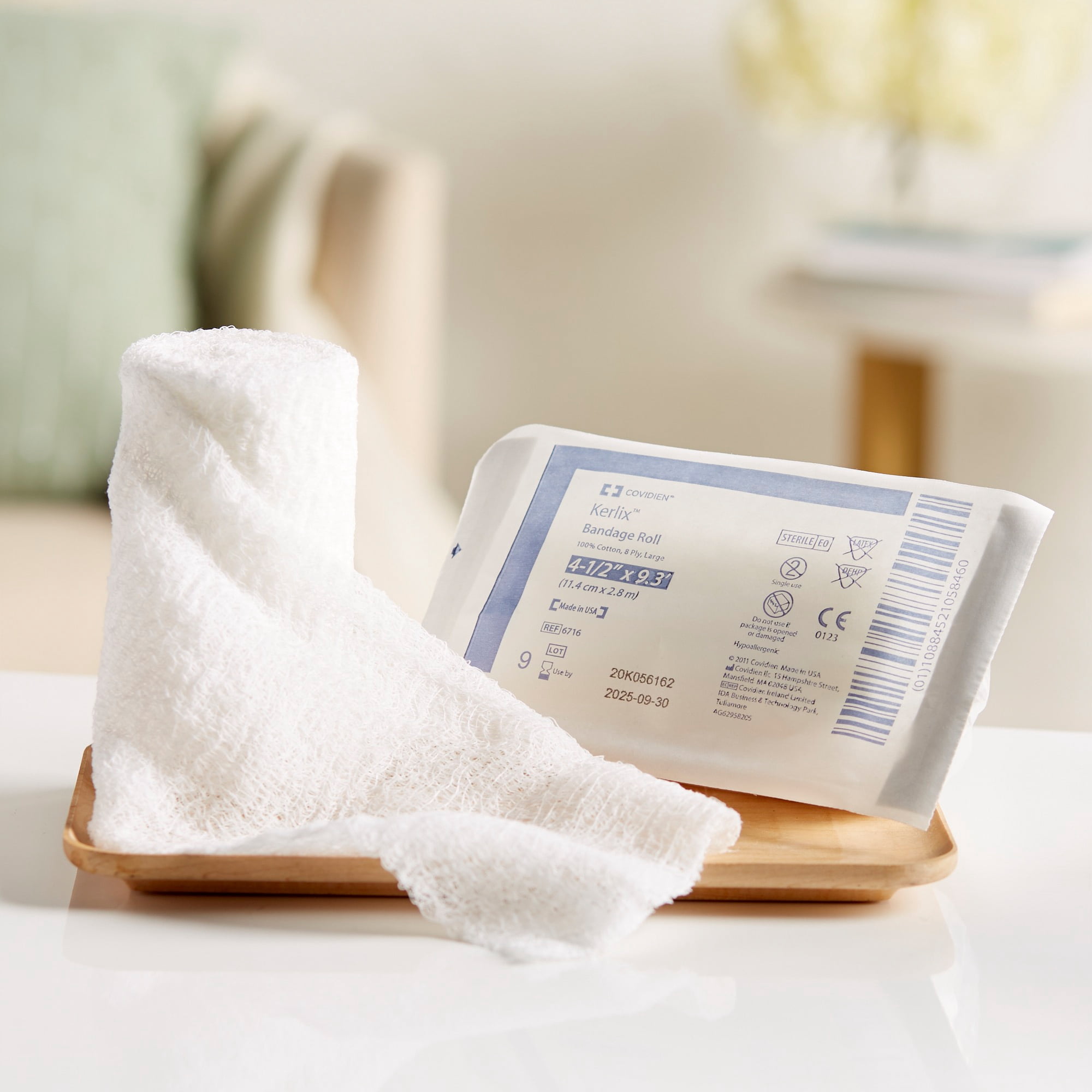 Kerlix Bandage Gauze Roll, Sterile, 8-Ply Dressing, 4 1/2 in x 3 1/10 yds, 100 Ct