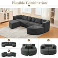 thumbnail image 4 of Boneless Couch Modular Sectional Sofa 114.9" Free-combined Sofa Couch Sofa Bed Compression Sofa with Deep Seating and Curved Design for Living Room, Black, 4 of 27