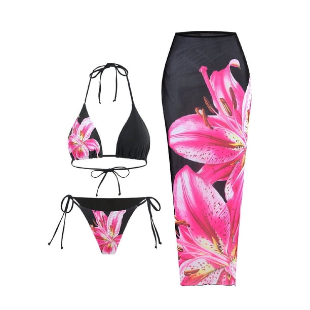 Trajes de baño para mujer, conjunto de traje de baño estampado de dos piezas a la moda para mujer, trajes de baño para mujer, trajes de baño para mujer, trajes de baño de moda de playa para mujer