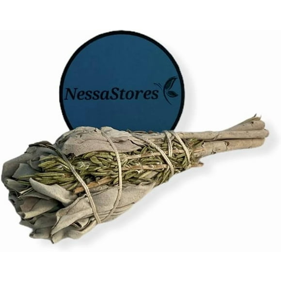 NESSASTORES - White Sage + Rosemary Smudge Incense Sticks, 3"-4", Bundle #JC-111 (1pcs)
