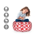thumbnail image 2 of Romantic Storage Toy Bag Chair, Heart Shapes with Internal Swirly Vines Feeling Connected Valentines Graphic, Stuffed Animal Organizer Washable Bag, Large Size, Red and White, by Ambesonne, 2 of 3