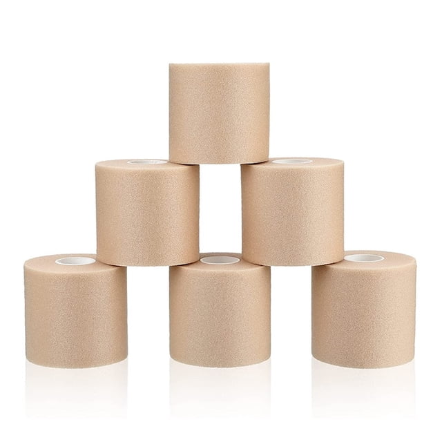 6 Pieces Foam Underwrap Sports Tape Pre Wrap Athletic Tape First Aid Bandage for Ankles Wrists Hands KneesOrange6cm x 20m He Qiyong unisex