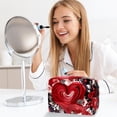 thumbnail image 6 of LOVE Printed Design Waterproof PVC Cosmetic Travel Bag Makeup Pouch Small Leather Pouch Makeup Organizer Drawers Storage Lightweight Large Capacity for Ladies Girls Out and about, 6 of 6