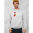 thumbnail image 3 of Gobble Thanksgiving Dinner Funny Turkey Face Crewneck Sweatshirt, 2XL, White, 3 of 6