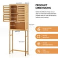 thumbnail image 3 of Costway Over the Toilet Storage Cabinet Tall Bathroom Bamboo Shelf Organizer Space Saver, 3 of 10