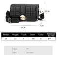 thumbnail image 5 of PORT&LOTUS Stylish Small Diamond-Quilted Handbag with Crossbody Strap, Exquisite Metal Lock Closure and Wide Shoulder Belt, 5 of 6
