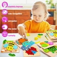 thumbnail image 3 of Rompecabezas de madera para niños de 1 a 3 años, juguetes educativos de actividad y desarrollo temprano para niños pequeños (paquete de 6), 3 of 5