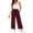 Wine, variant on Outfmvch womens sweatpants Contrast Side Stripe Sweatpants Women Baggy Pants High Waisted Flowy Palazzo Pant Summer Beach Vacation Trouser High Waisted Pants for Women Linen Wide Leg Black L