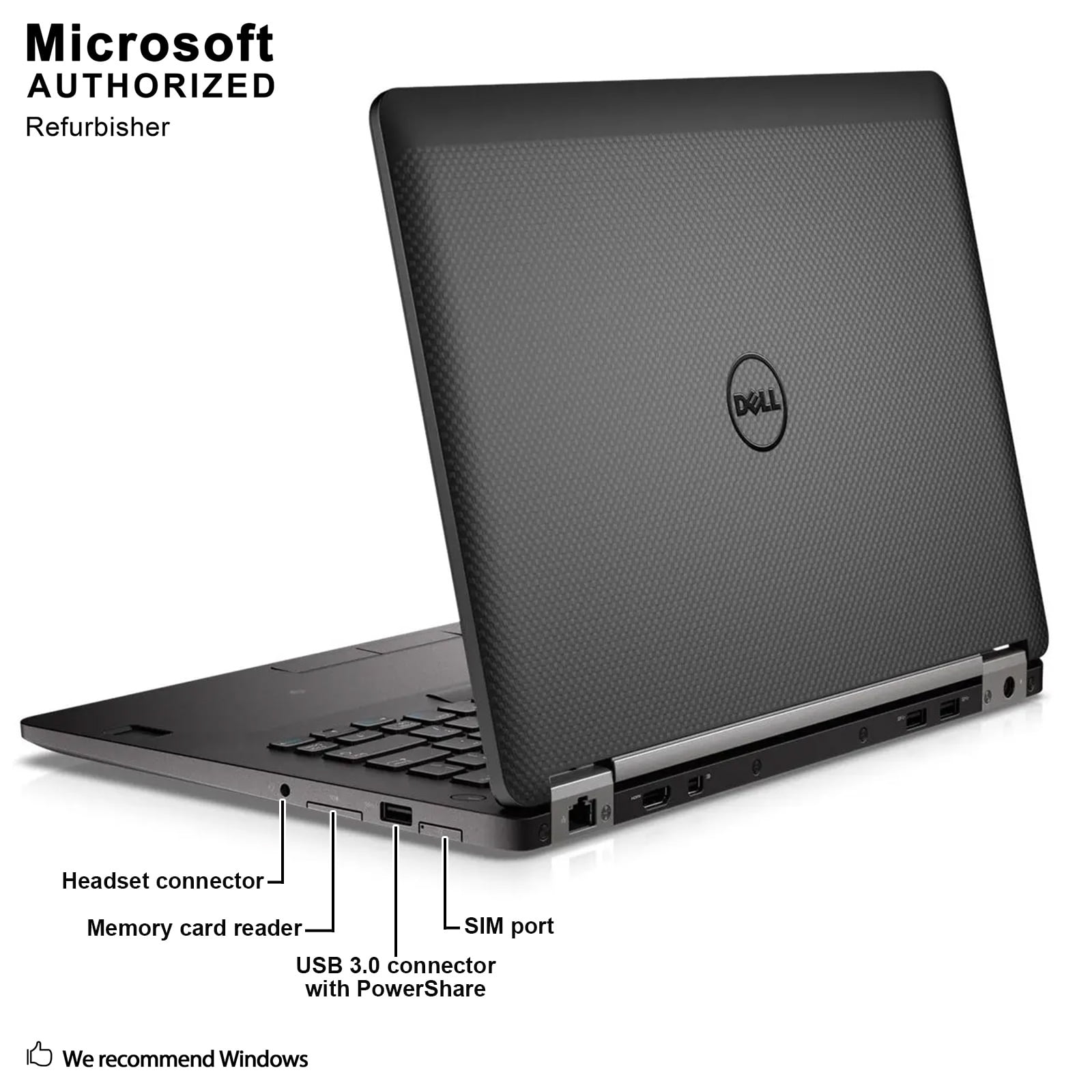 Dell Latitude E7470 14 Business Laptop, Intel Core i5-6200U 2.3GHZ, 8G DDR4, M.2 512G SSD, MDP, HDMI, Windows 10 Pro 64 Bit-Multi-Language(EN/ES/FR) Used Grade A