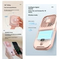 thumbnail image 3 of Portable Handheld Fan, Necklace Fan, Mini Desk Fan, Foldable Phone Stand, Emergency Backup Power, Quiet USB Rechargeable Personal Fans with LED Digital Screen, 3 of 8