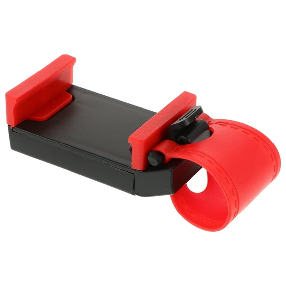 Red Steering Wheel Phone Mount Holder with 360° Rotation, Easy Installation, and Car Accessory