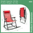 thumbnail image 2 of Kadyn Rocking Chairs Outdoor, Outdoor Patio Camping Lightweight Folding Rocking Chair with Footrest -Red, Patio Rocking Chairs, 2 of 6