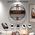 thumbnail image 4 of Modern Wood Walnut Dial Wall Clock, Large Wall Decor Mid Century Silent Non Ticking Clock for Living Room Decor, Kitchen, Bedroom, Study Decoration, Handmade Home Gift Idea, 20IN, 4 of 6