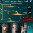 thumbnail image 3 of 12'' Gold Rain Shower Head, High Pressure Rainfall Shower Head with 16 inch Adjustable Extension Arm，Flexible Adjust Height and Angle, 5 Setting Spray Handheld Shower Head, Anti-leak, 3 of 14