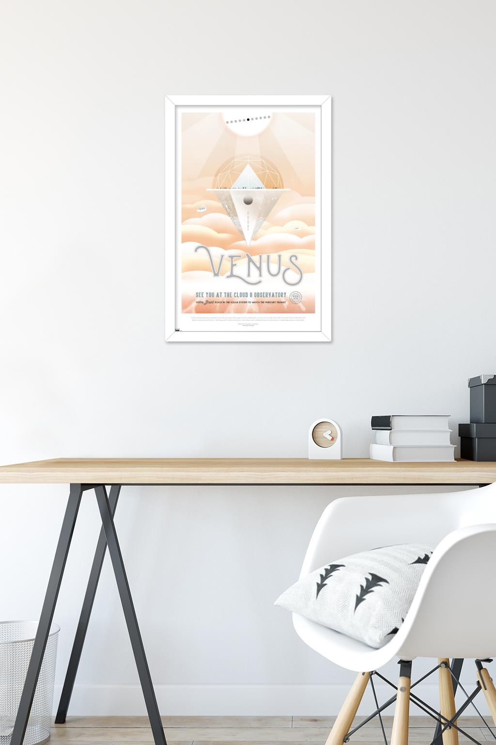 NASA - Venus Travel Poster Wall Poster, 14.725" x 22.375" Framed