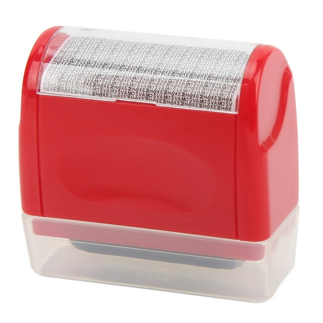 Confidential , Finger Trough Abrasion Resistance Detachable Window ABS Material Identity Protection Roller Stamps For Home For Office Red,Green,Blue
