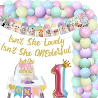 SPECOOL 1st Birthday Decorations Girls,Rainbow Balloon Arch Kit,1st  Birthday Balloon,Cloud Rainbow Balloon Latex Color Assorted Balloon for  Baby