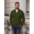 thumbnail image 4 of Fexilor Men's Quarter-Zip Sweater, Cable Knit Mock Neck Slim Fit Business Casual Pullover S-3XL, 4 of 7