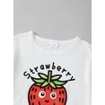 thumbnail image 5 of Mikrdoo Baby Girls Outfits Strawberry Print Short Sleeve Casual Tee Sports Shorts Set 2Pcs Summer Clothing From Toddler Kid to Big Kid, 5 of 9