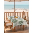thumbnail image 2 of Outdoor Tablecloth with Umbrella Hole for Patio/Picnic/Party/Camping, Sage Green Coastal Summer Waterproof Table Cloth Rectangle Table Cover Washable, Coral Shell Starfish Vintage (60"x 84"), 2 of 9