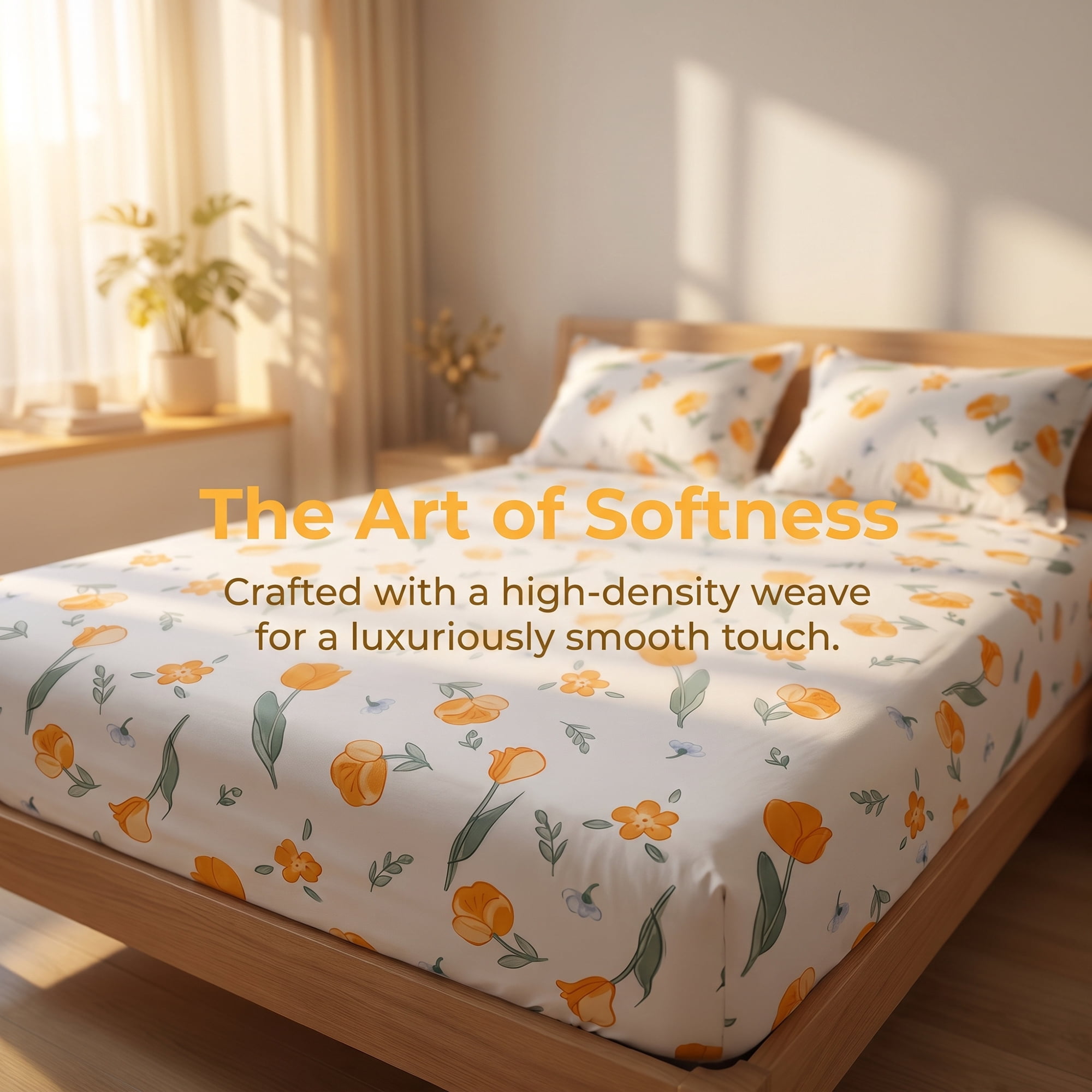 Unique Bargains Fitted Sheet Polyester Bed Sheets for Comfortable Sleep 39.0"x74.8" Orange