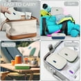 thumbnail image 7 of Enhanced Leak Proof Travel Case with Lid, Large Silicone Container for Traveling,Shampoo Bar Holder, Soap Dish with Draining Layer, Bar Soap Caddy (Offwhite & Blue), 7 of 7