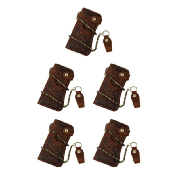 Qarigey Billetera de cuero para hombre, billetera antirrobo de cadena larga con bloqueo, tarjetero para tarjetas de identificación, monedero Type2 NO2