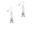 thumbnail image 2 of Delight Jewelry Silvertone Small Paw Print Ribbon ''Animal Rescue'' Silvertone Leaf French Earrings, 2 of 5