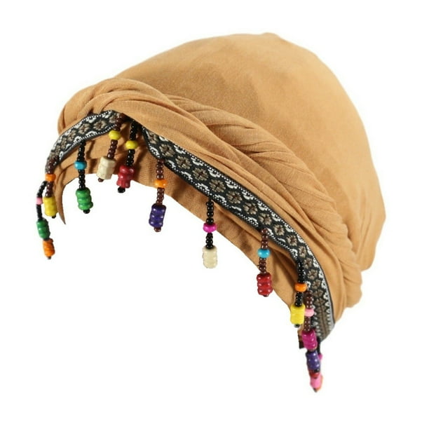 Sombreros. Pañuelos para la cabeza para hombre y mujer, forrados de satén con borlas, trenzas y sin ala. Sombreros vintage de toalla. Sombrero de poliéster para mujer.