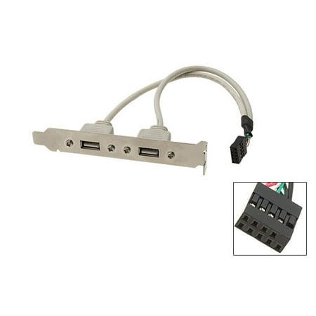 2 Port USB 2.0 Rear Bracket Extension for PC Motherboard -