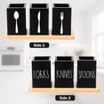 thumbnail image 4 of Tzdxfgl Wood Utensil Holder for Kitchen Counter, 3 Compartments Silverware Organizer Caddy, Black, 4 of 11