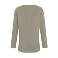 thumbnail image 5 of Tshirts Women Trendy Women's T Shirt Tee Button Long Sleeve Daily Weekend Fashion Basic V- Neck Regular Top With Pocket, 5 of 6