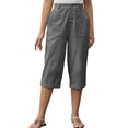 thumbnail image 3 of Luvrsol Capris for Women with Pockets Wide Leg Soft Breathable Casual Daily Cropped Trousers S-3XL, 3 of 9