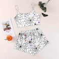 thumbnail image 6 of Tnhcen Women's Halloween Spider Web Pajama Set Cami Top Shorts Sleepwear Cozy Loungewear 2-Piece Outfit S-2XL White, 6 of 6