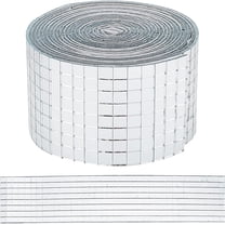 NOGIS Mirror Tiles Self Adhesive 1920PCS Square Mirror Mosaic Tile Round Sticker Glass Tiles for Crafts Mini Broken Mirror Pieces for Crafts Mirror Borders Decoration 5x5mm (Silver)