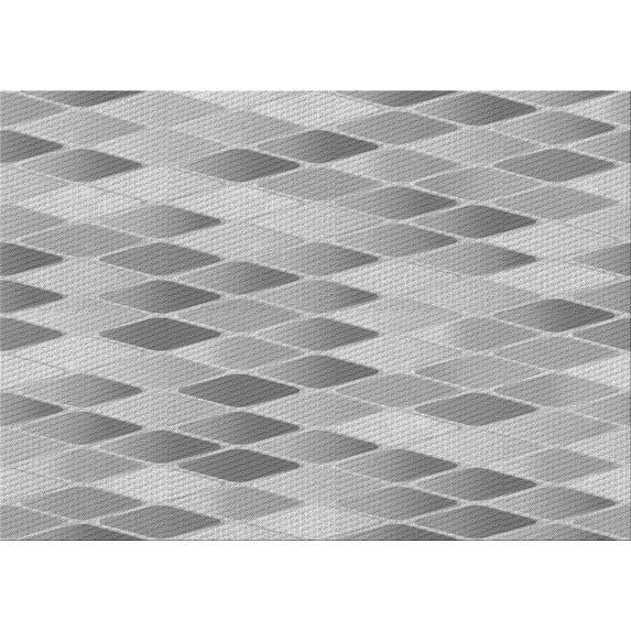 Ahgly Company Machine Washable Indoor Rectangle Transitional Platinum Silver Gray Area Rugs, 3' x 5'