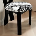 thumbnail image 6 of Ciphrias Dining Chairs Set of 2, Solid Wood Ribbon Back Upholstered Fabric Seat, Black White for Dining Room, 6 of 8