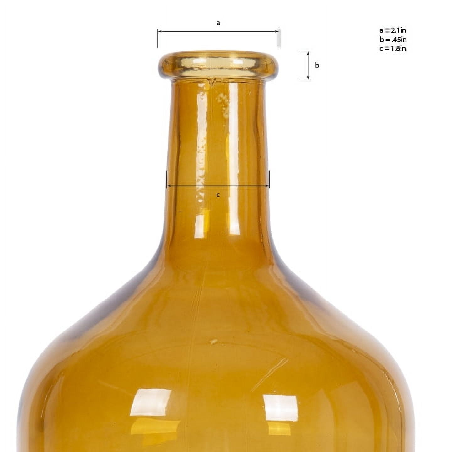 Home Decor Collection 12" High Amber Translucent Glass Indoor Tabletop Vase by Home Decor Collection