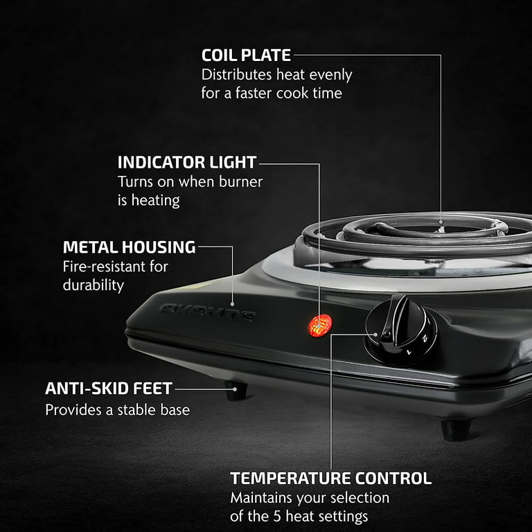 Premium Digital Hot Plate, Aluminum, Black, 120v