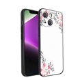 thumbnail image 1 of Compatible with iPhone 14 Plus Phone Case, Floral-initial-Flower-Black-Pink-Custom32 Case Men Women, Flexible Silicone Shockproof Case for iPhone 14 Plus, 1 of 1