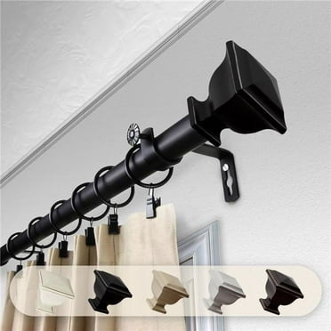 Central Design 100-71-1602 1 in. Dia. Isha Curtain Rod, Black - 160-240 in.