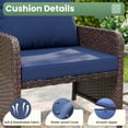 thumbnail image 4 of ELPOSUN 5 Piece Patio Furniture Set, Outdoor Conversation Wicker Chairs for Two with Ottoman Underneath,Brown Rattan,Navy, 4 of 8