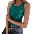 thumbnail image 2 of Posijego Womens Sequin Tank Tops Glitter Night out Party Top Sleeveless Dressy Blouses Womens Clubwear Tank Shirts, 2 of 9