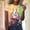 A332 Hot Pink, variant on Easter Shirt for Women Colorful Patterned Eggs Print T-Shirt Short Sleeve Crewneck Lightweight Breathable Festival Apparel Holiday Top